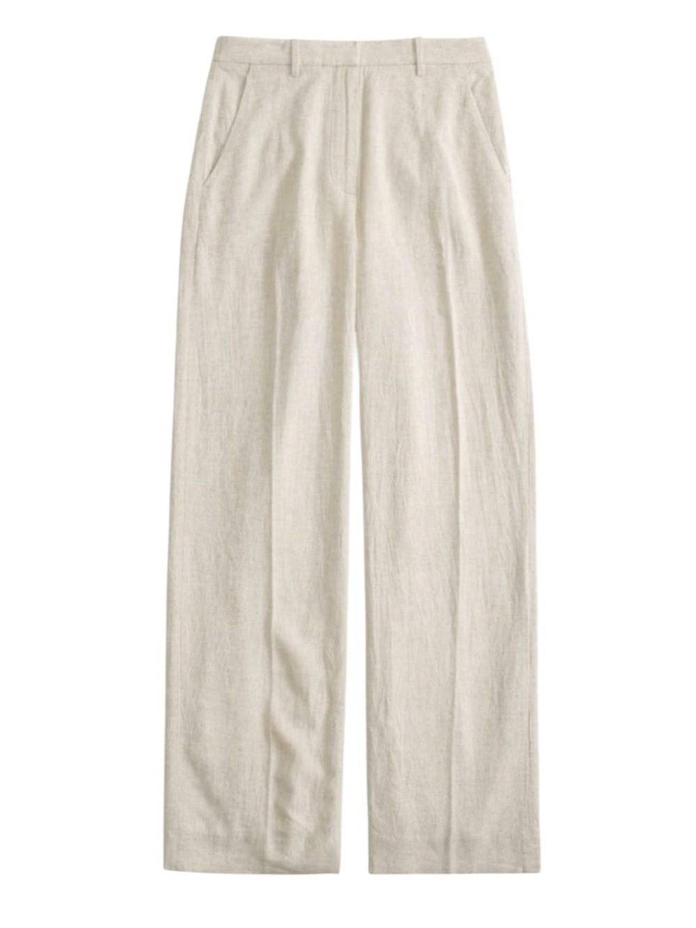 Abercrombie & Fitch Cream Linen Blend Wide Leg Pleated Pants XL High Rise